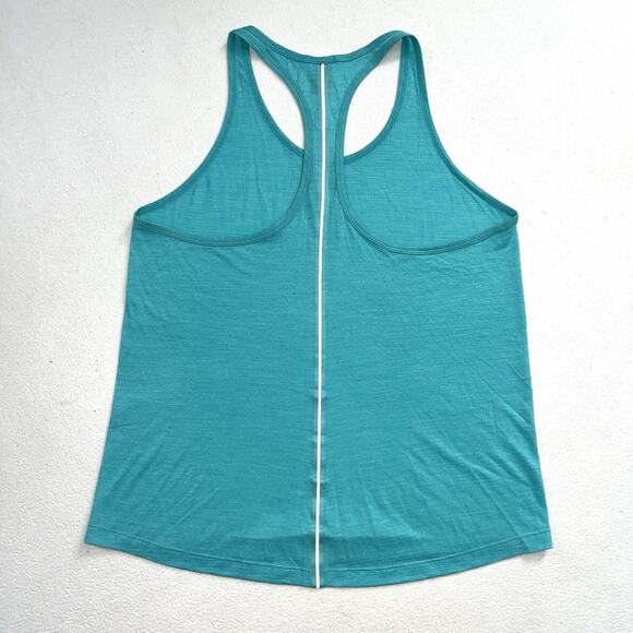 Icebreaker Cool Lite Women Turquoise Merino Wool Tank Racerback Reflective Top L - Picture 6 of 6